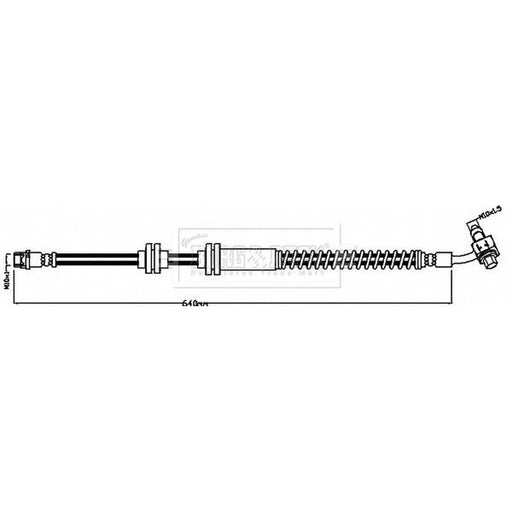 Borg & Beck Brake Hydraulic Hose Line Front Right BBH8395