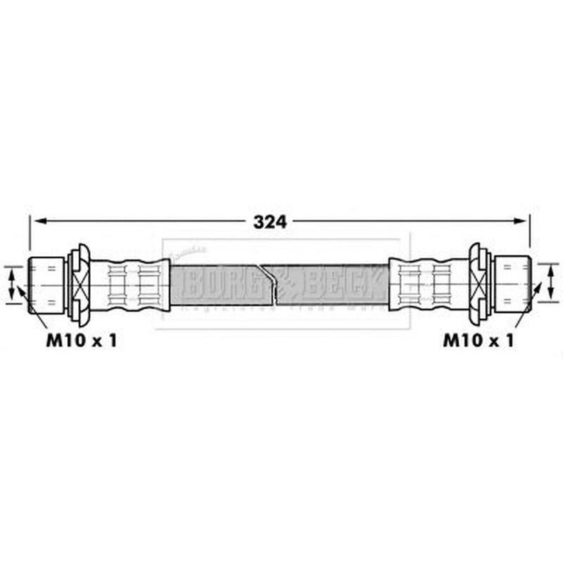 Borg & Beck Brake Hydraulic Hose Line Rear Right BBH7243
