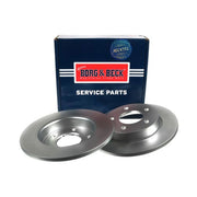 Borg & Beck Rear Brake Solid Discs & Pads fits Mazda 3 2003-2009 1.3 1.6