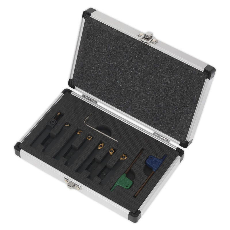 Sealey Indexable 8mm Lathe Turning Tool Set 7pc SM3025CS5 Sealey - Dynamic Drive