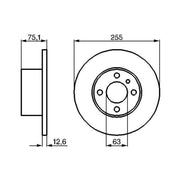 Bosch 2 x Solid Brake Discs fits BMW 3 1975-1984