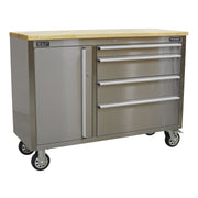 Sealey Mobile Stainless Steel Tool Cabinet 4 Drawer AP4804SS Sealey - Dynamic Drive