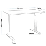 Dellonda Single Motor Adjustable-Height Electric Sit/Stand Desk - White Desktop Dellonda - Dynamic Drive