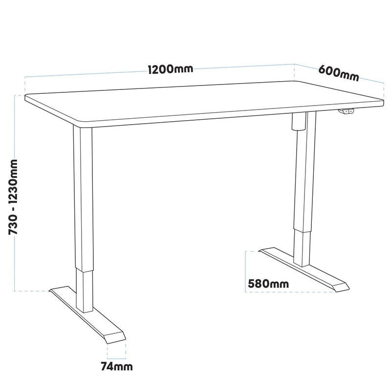 Dellonda Single Motor Adjustable-Height Electric Sit/Stand Desk - White Desktop Dellonda - Dynamic Drive