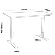 Dellonda Single Motor Adjustable-Height Electric Sit/Stand Desk - White Desktop Dellonda - Dynamic Drive