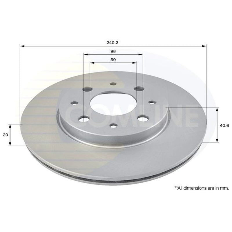 Comline Front Brake Discs & Pads fits Fiat Panda 2007-2013 1.2 1.4