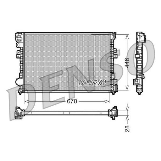 Denso Engine Radiator fits Citroën Dispatch I 1995-2006 1.6 1.9 2.0