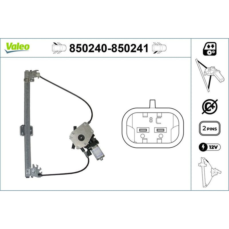Valeo Electric Window Regulator Lifter Left Rear 850240