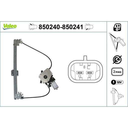 Valeo Electric Window Regulator Lifter Left Rear 850240