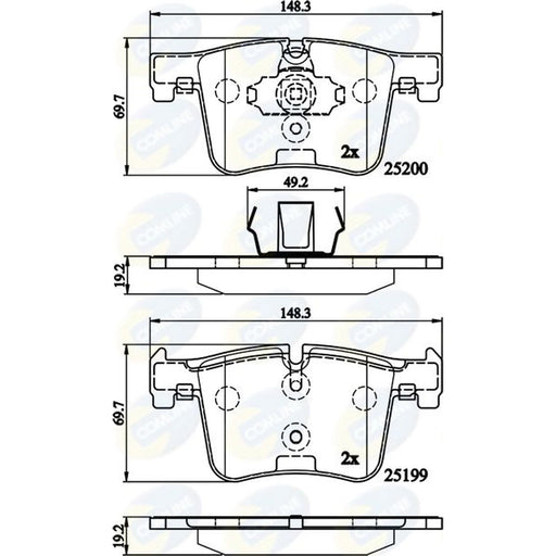 Comline 4 x Front Brake Pad Set fits BMW 1 Sports Hatch 2011-2019