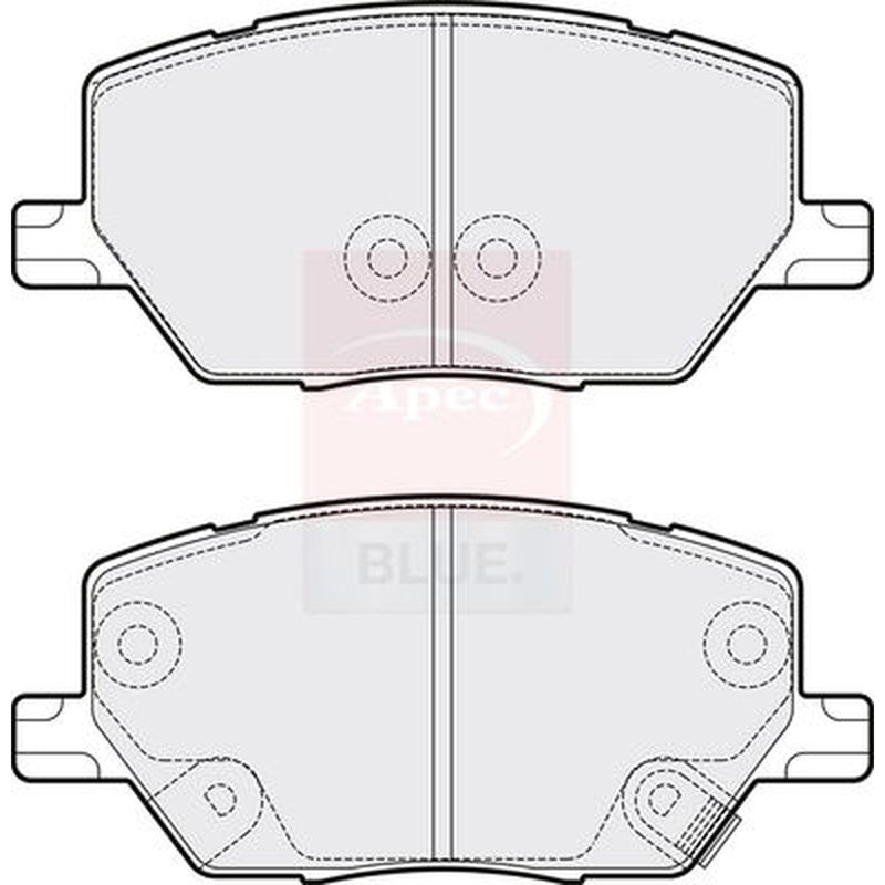 Apec Front & Rear Pads fits Jeep Compass 2016-2017 1.4 1.6 2.0