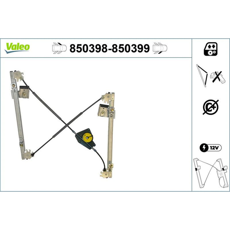 Valeo Electric Window Regulator Lifter Left Front 850398