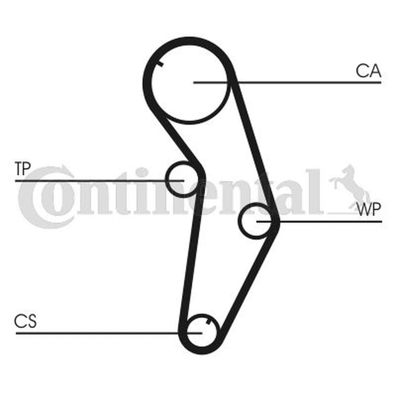 Continental CTAM Timing Belt Kit with Rollers fits Mitsubishi Colt 1992-1996 1.6
