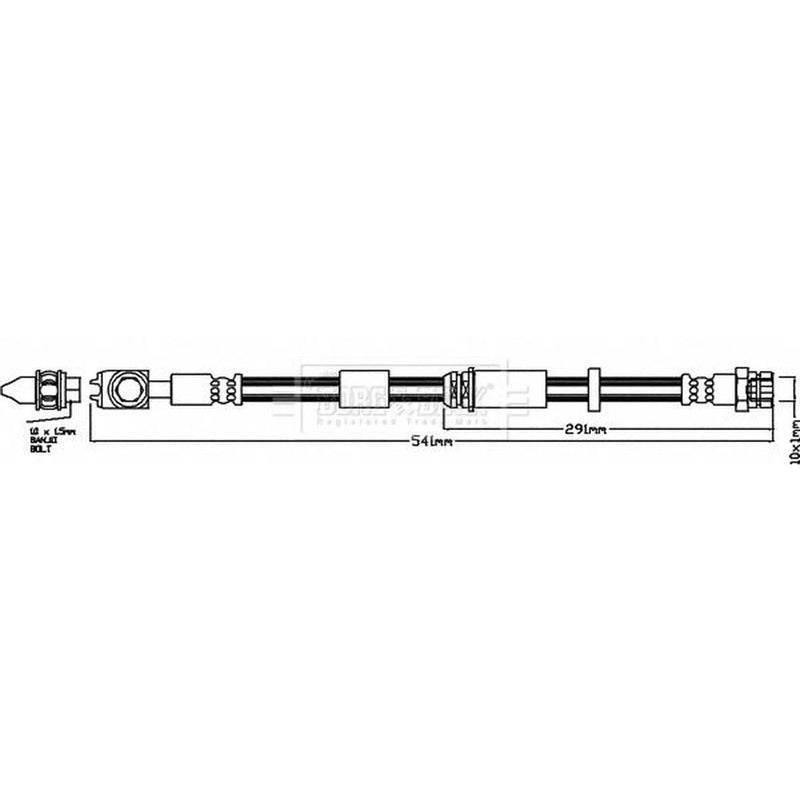 Borg & Beck Brake Hydraulic Hose Line Front Right BBH7957