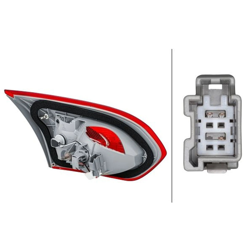 Hella Tail Light / Lamp W16W Right fits Ford Focus III 2010-2020 1.0 1.5 1.6 2.0