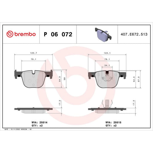 Brembo Rear Brake Internally Vented Discs & Pads fits BMW 3 2013-2019