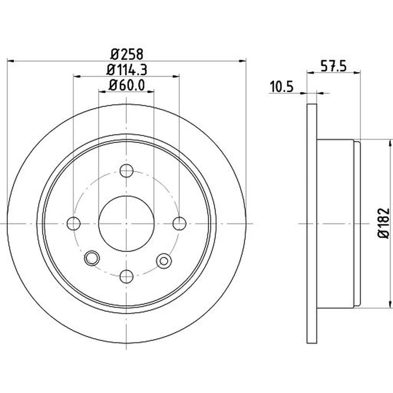 Mintex 2 x Solid Rear Brake Discs MDC1900-x2