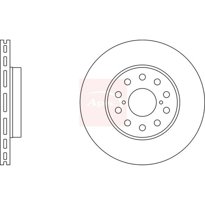 Apec 2 x Vented Brake Discs fits Toyota MR2 II 1989-2000 2.0