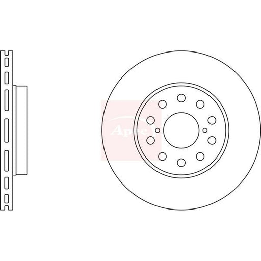 Apec 2 x Vented Brake Discs fits Toyota MR2 II 1989-2000 2.0