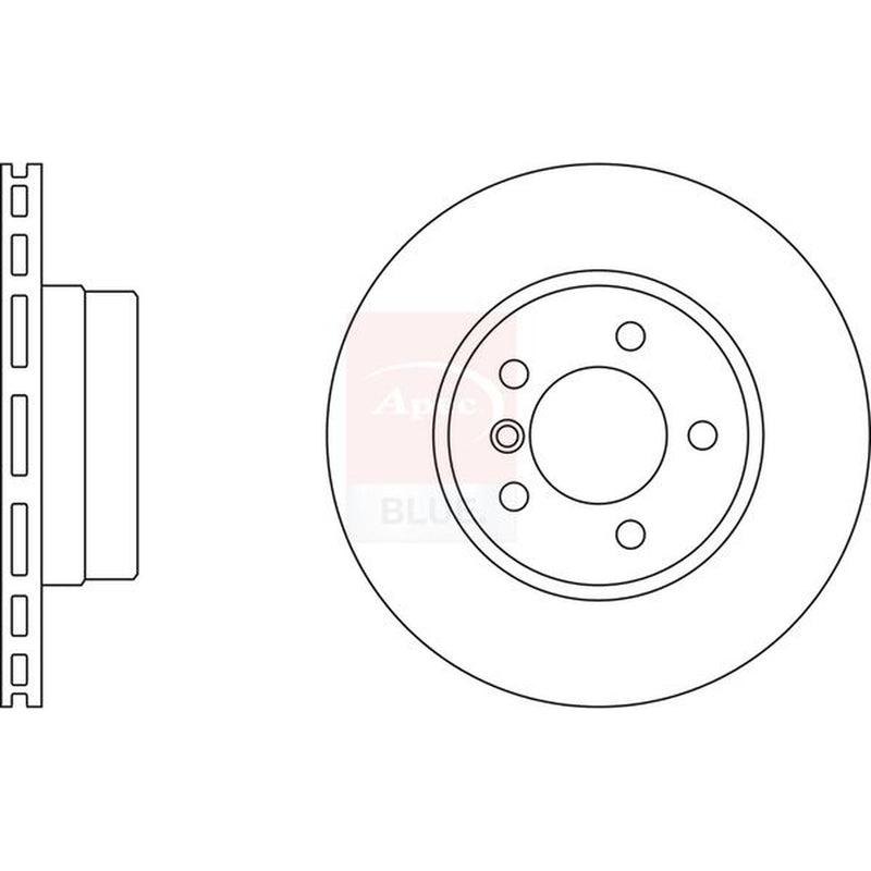 Apec Front Brake Vented Discs & Pads fits BMW 5 2003-2010