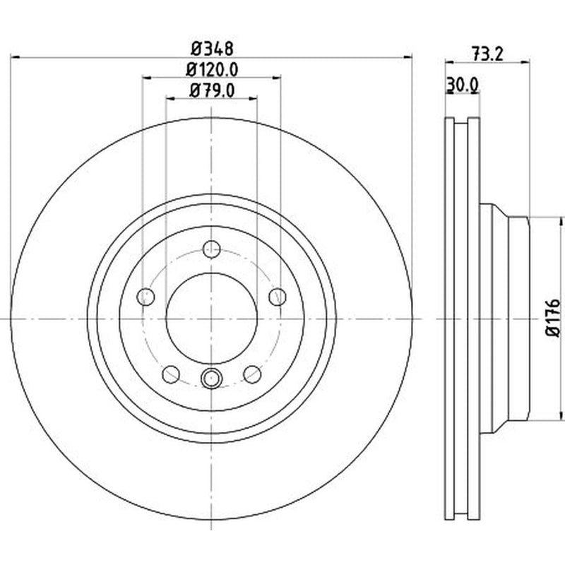 Mintex 2 x Vented Front Brake Discs MDC1909-x2