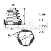 First Line Drive Shaft Bellow Kit Front Left fits Ford B-Max 2012-2017 1.4