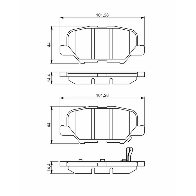 Bosch Front & Rear Pads fits Mitsubishi Outlander III 2012-2022 2.0 2.2