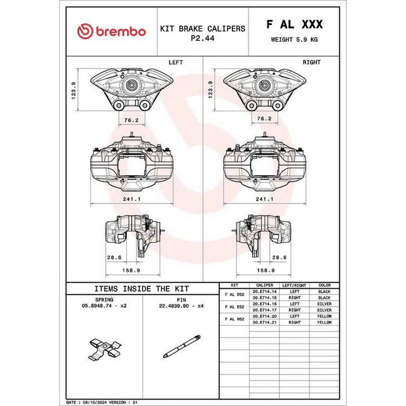 Brembo 2 x Brake Caliper Assembly Rear fits BMW 1 Sports Hatch 2011-2019