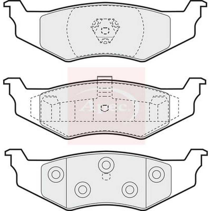 Apec Rear Brake Pad Set fits Chrysler Neon 1994-1999 1.8 2.0