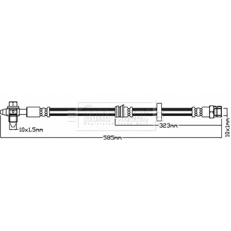 Borg & Beck Brake Hydraulic Hose Line Front Right BBH8101