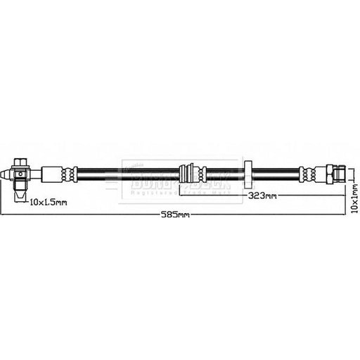 Borg & Beck Brake Hydraulic Hose Line Front Right BBH8101