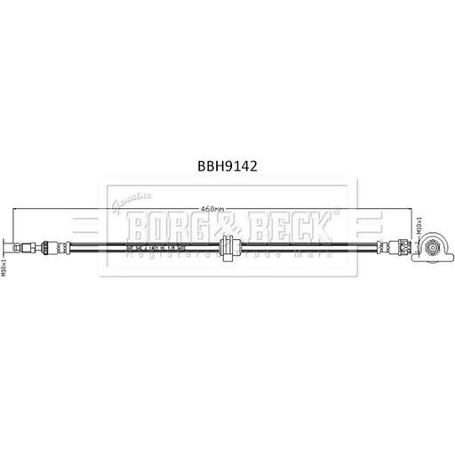 Borg & Beck Brake Hydraulic Hose Line Front Right BBH9142