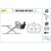 Valeo Electric Window Regulator Lifter Right Front 851021