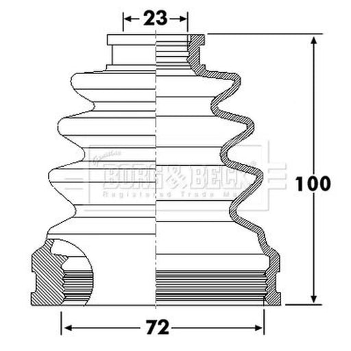 Borg & Beck Drive Shaft Bellow Kit transmission sided BCB6298