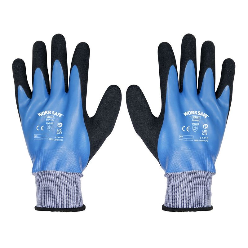 Worksafe Worksafe Waterproof Latex Gloves, Large - Pair SSP49L Worksafe - Dynamic Drive