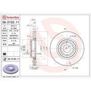 Brembo 2 x Internally Vented Brake Discs fits Ford Fiesta VII 2018-2019 1.0 1.5