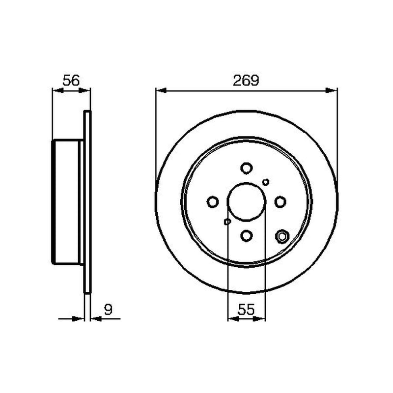 Bosch Front & Rear Brake Discs & Pads fits Toyota Yaris 2001-2005 1.0 1.3 1.4