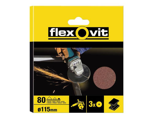 Flexovit Aluminium Oxide Fibre Disc 115mm Extra Coarse 36G (Pack 3) Flexovit - NN4 Online
