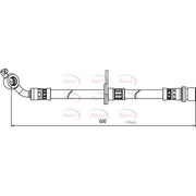 Apec Brake Hydraulic Hose Line Front Right fits Toyota Rav 4 2000-2005 1.8 2.0