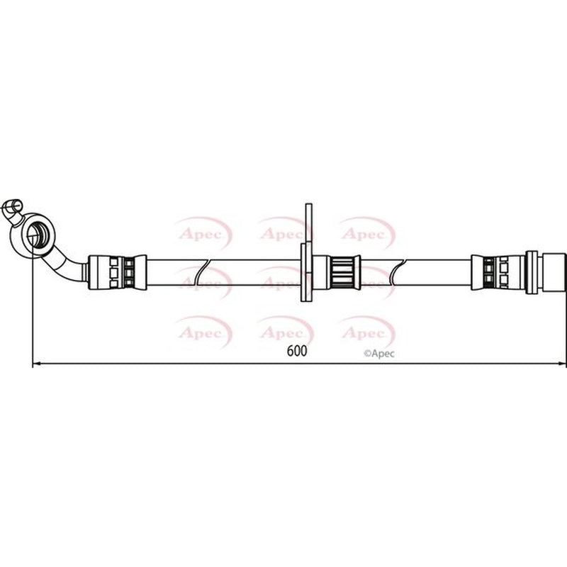 Apec Brake Hydraulic Hose Line Front Right fits Toyota Rav 4 2000-2005 1.8 2.0