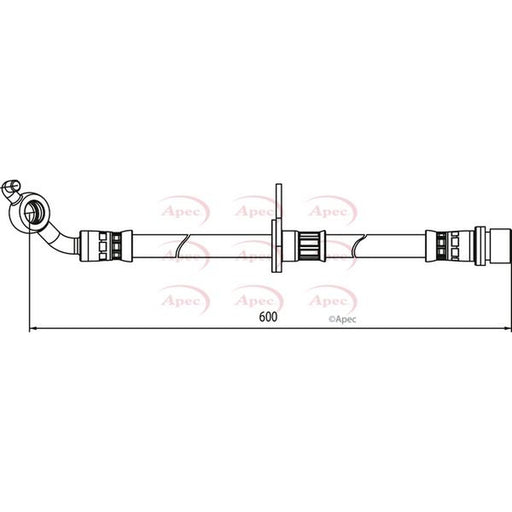 Apec Brake Hydraulic Hose Line Front Right fits Toyota Rav 4 2000-2005 1.8 2.0