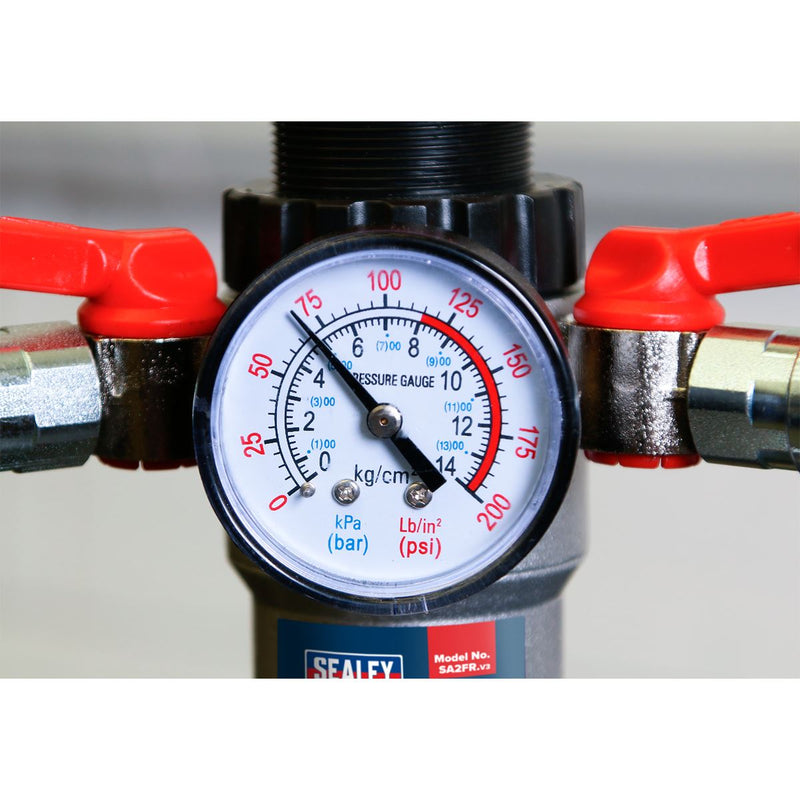 Sealey Heavy Duty Air Filter Regulator 1/2" Inlet 1/4" Outlet Water Trap SA2FR Sealey  - Dynamic Drive