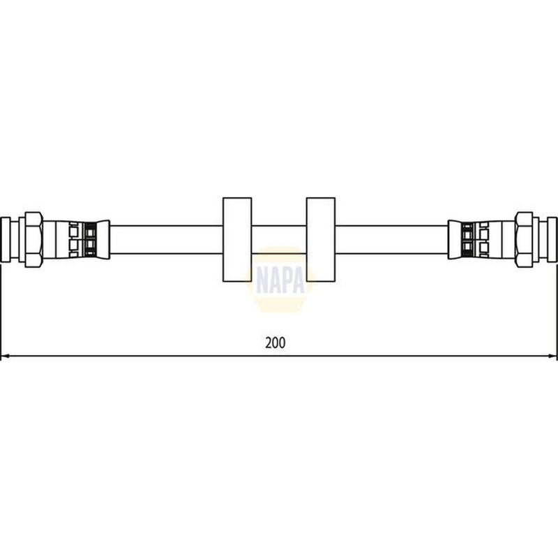 NAPA Brake Hydraulic Hose Line Rear fits Citroën Nemo 2009-2010 1.3 1.4