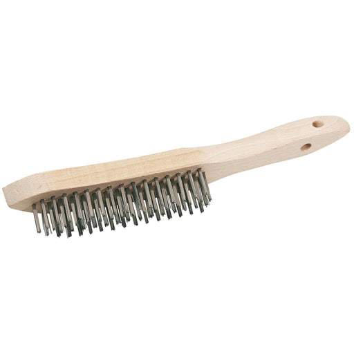 Draper Stainless Steel 4 Row Wire Scratch Brush, 310mm 50931 Draper - Dynamic Drive