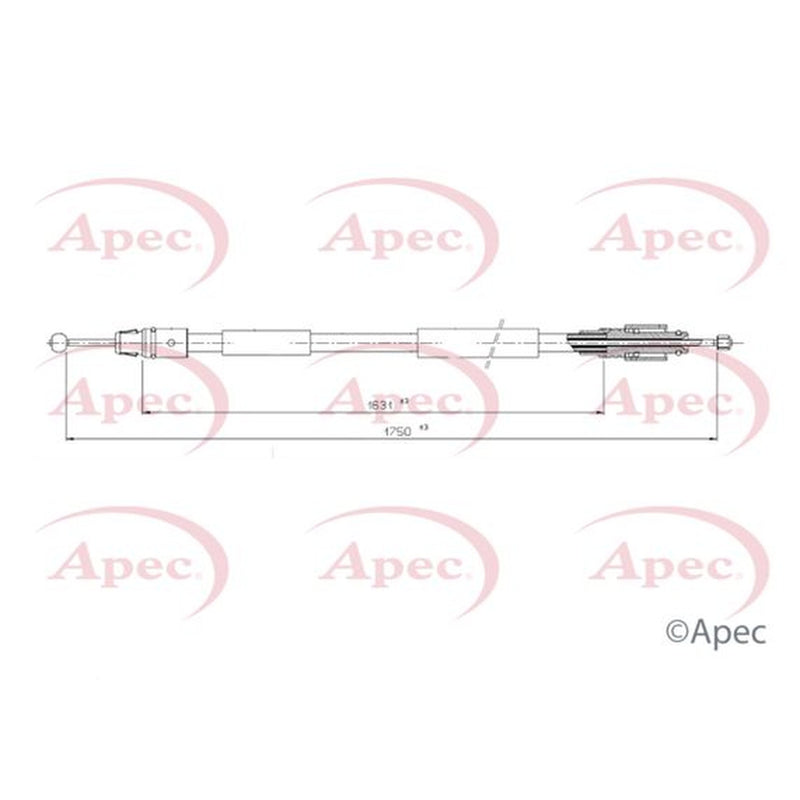 Apec Handbrake Cable Left Rear fits Porsche Cayenne 2002-2010