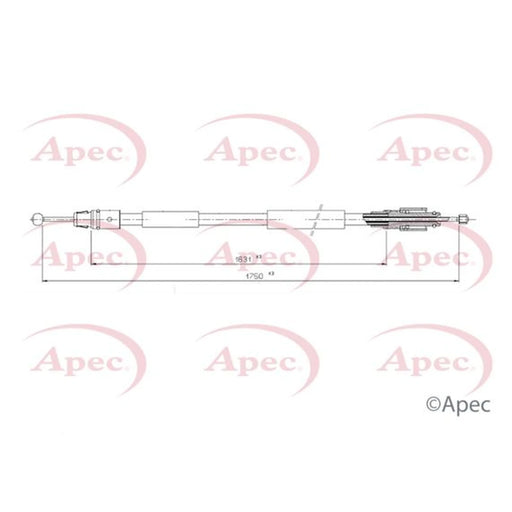 Apec Handbrake Cable Right Rear CAB1758