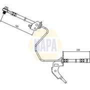 NAPA Brake Hydraulic Hose Line Rear Right fits Opel Astra F 1991-1998 1.6 2.0