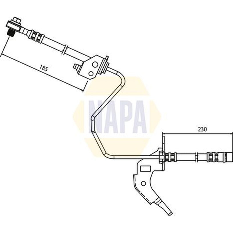 NAPA Brake Hydraulic Hose Line Rear Right fits Opel Astra F 1991-1998 1.6 2.0