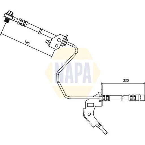 NAPA Brake Hydraulic Hose Line Rear Right fits Opel Astra F 1991-1998 1.6 2.0