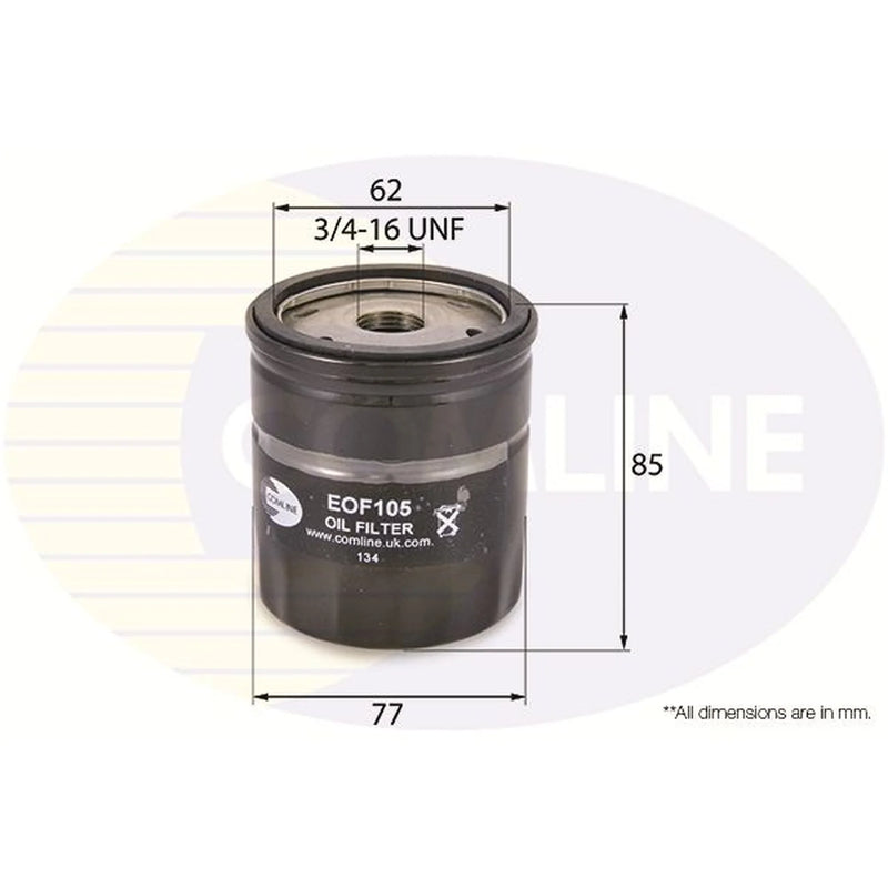 Comline Engine Oil Filter fits Fiat Cinquecento 1991-1994 0.9